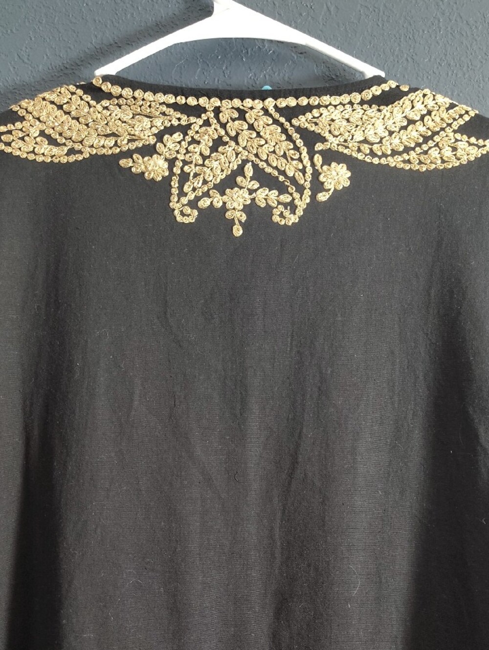 Roller Rabbit Black Maxi Dress with Gold Embroidery - Picture 9 of 12